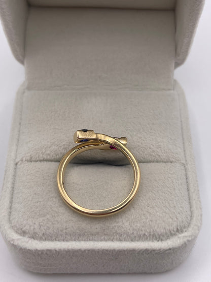 9ct gold ruby and sapphire ring