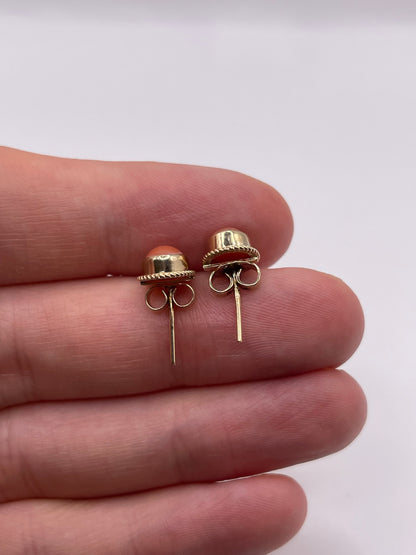 9ct gold coral earrings