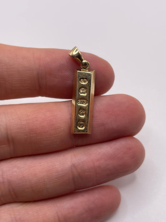 9ct gold ingot pendant