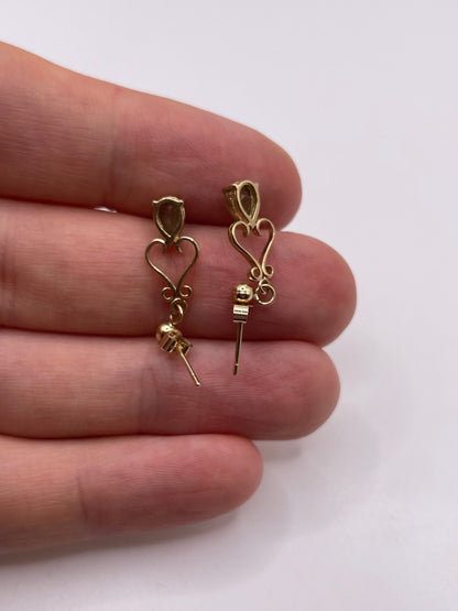 9ct gold quartz earrings