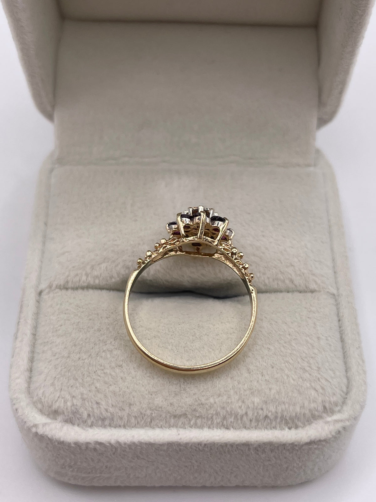 9ct gold ruby and diamond ring