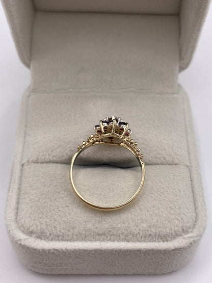 9ct gold ruby and diamond ring