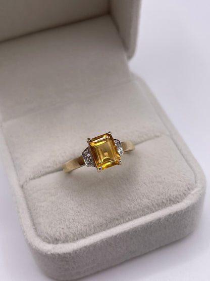 9ct gold citrine ring
