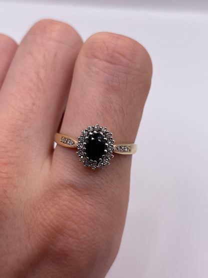 9ct gold sapphire and diamond ring