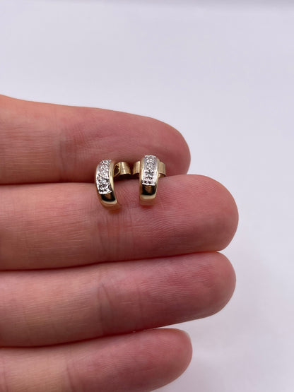 9ct gold diamond earrings