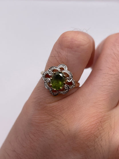 9ct gold quartz and diamond ring