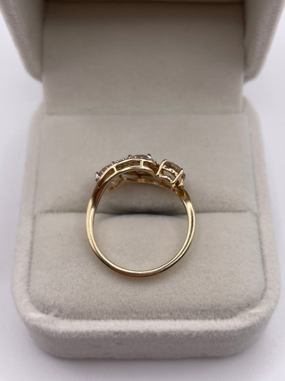 9ct gold morganite and zircon ring