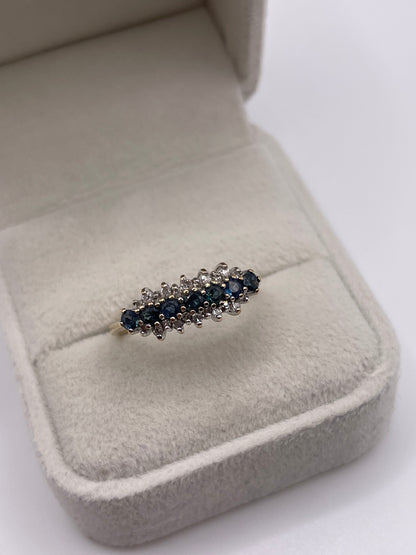 9ct gold sapphire and diamond ring