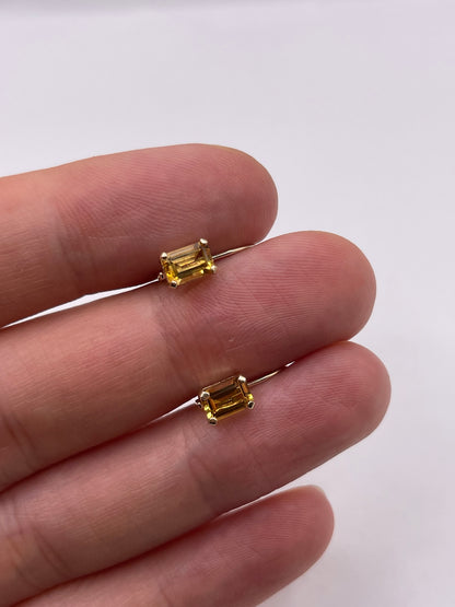 9ct gold citrine earrings