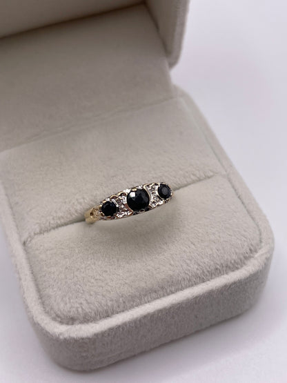 9ct gold sapphire and diamond ring