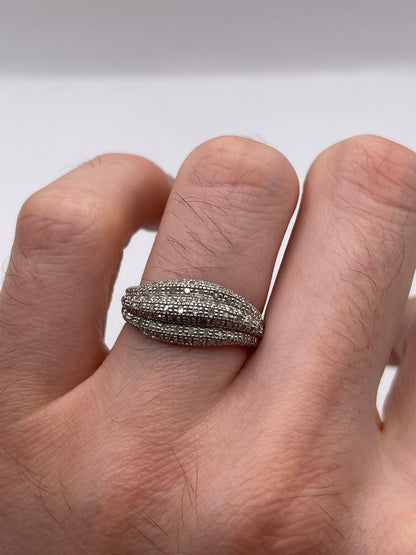 9ct white gold diamond cluster ring