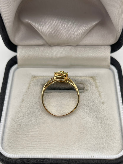 9ct gold quartz cluster ring