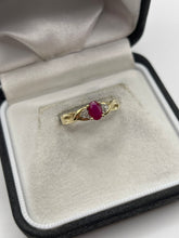 Load image into Gallery viewer, 9ct gold ruby and diamond ring
