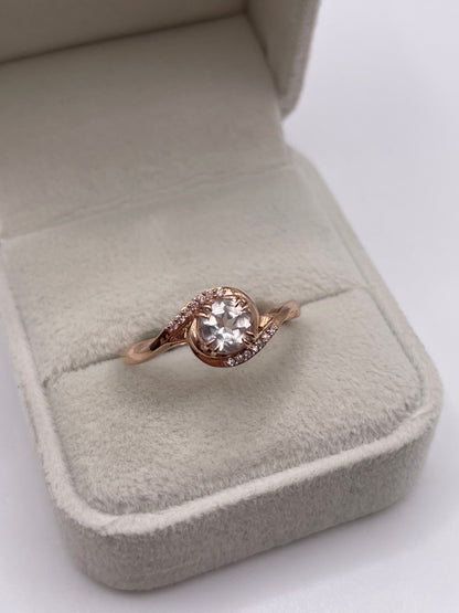 9ct rose gold morganite and diamond ring