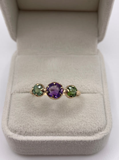 9ct gold amethyst and paste ring