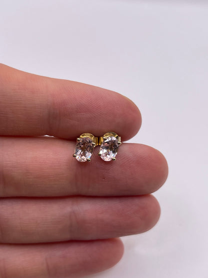 9ct gold morganite earrings