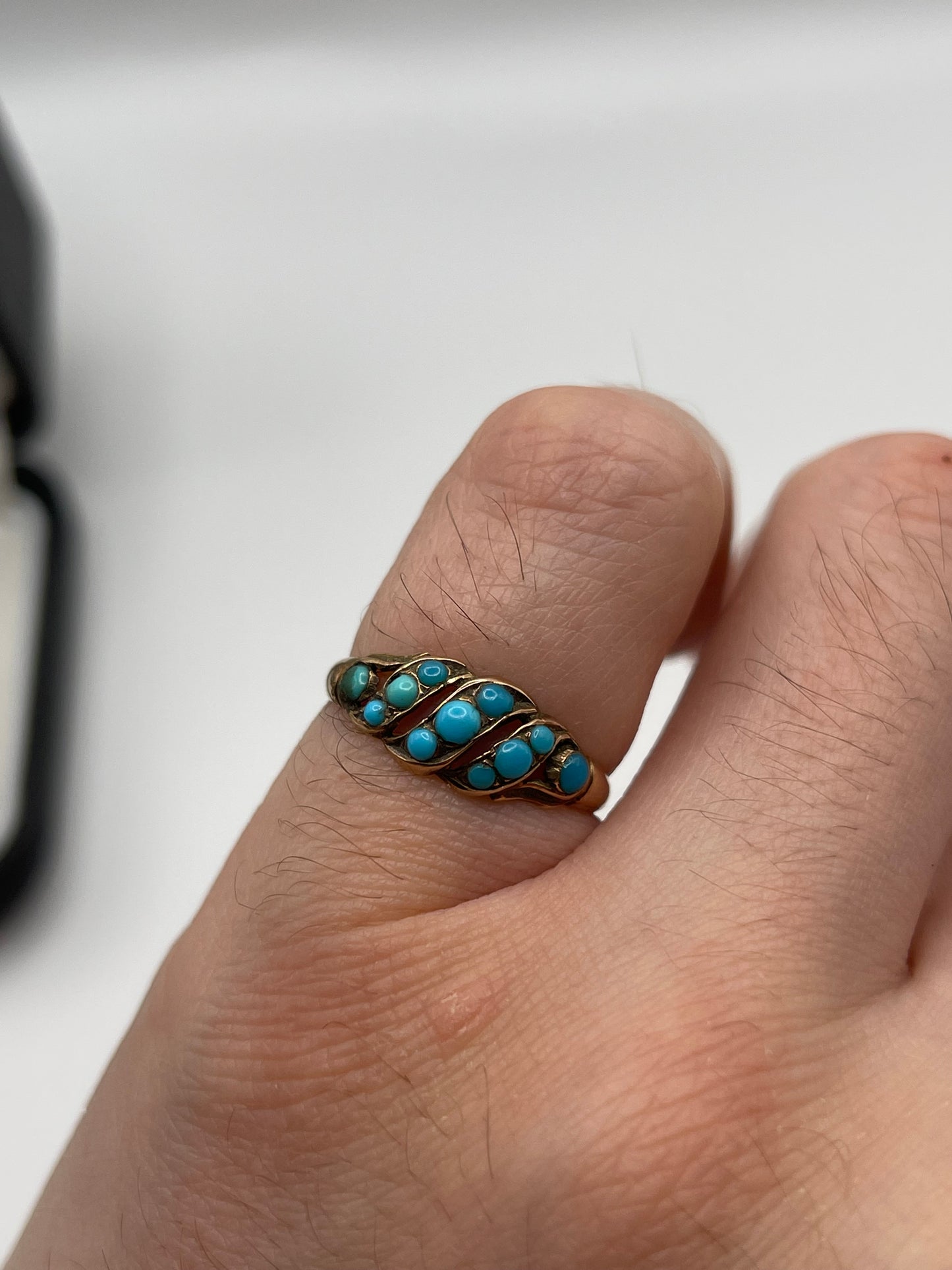 18ct rose gold turquoise ring