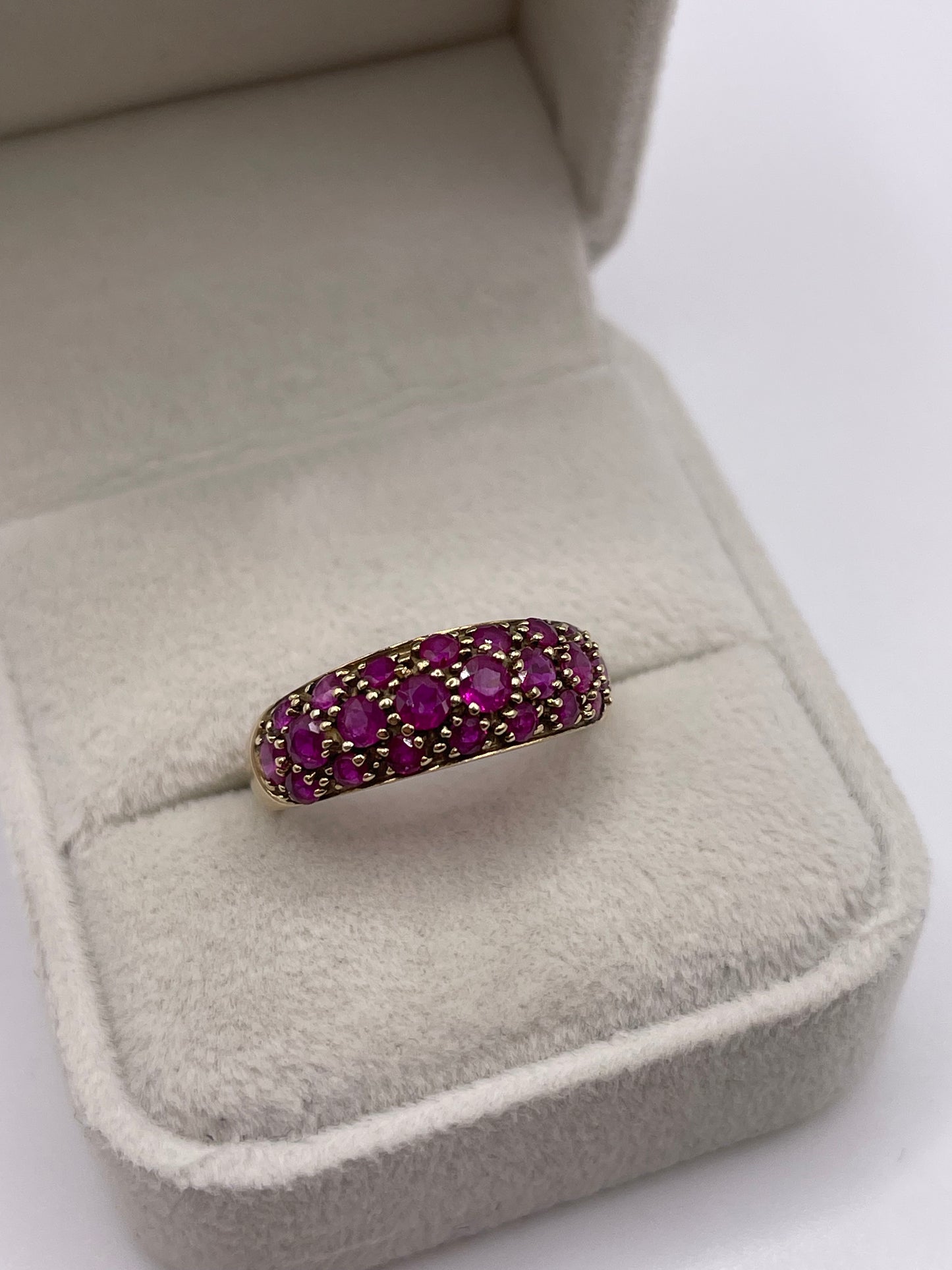 9ct gold ruby cluster ring