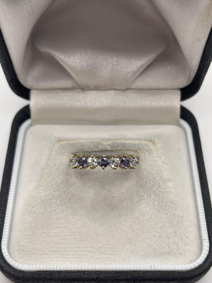9ct gold aquamarine and iolite ring