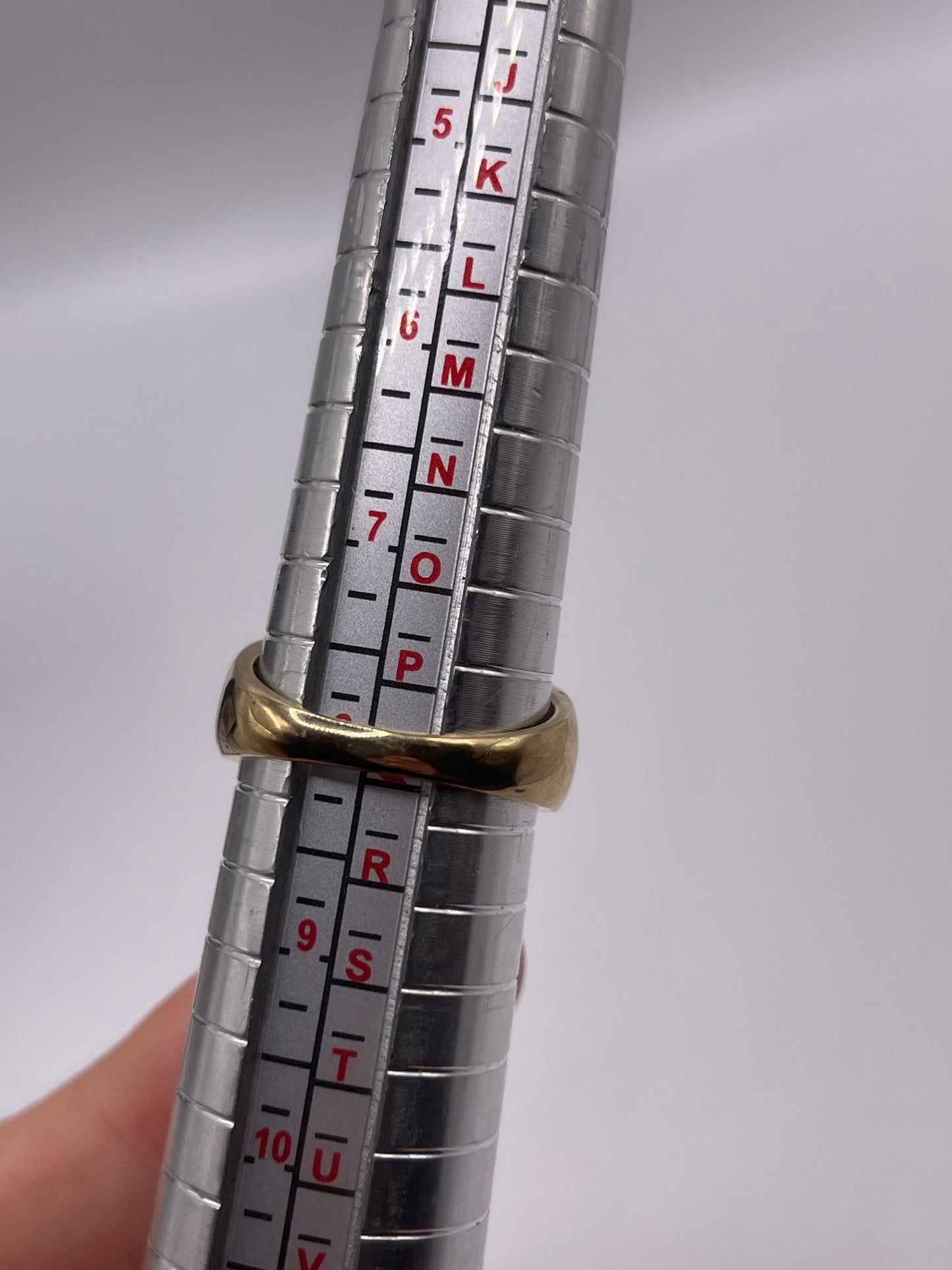9ct gold diamond Greek key ring