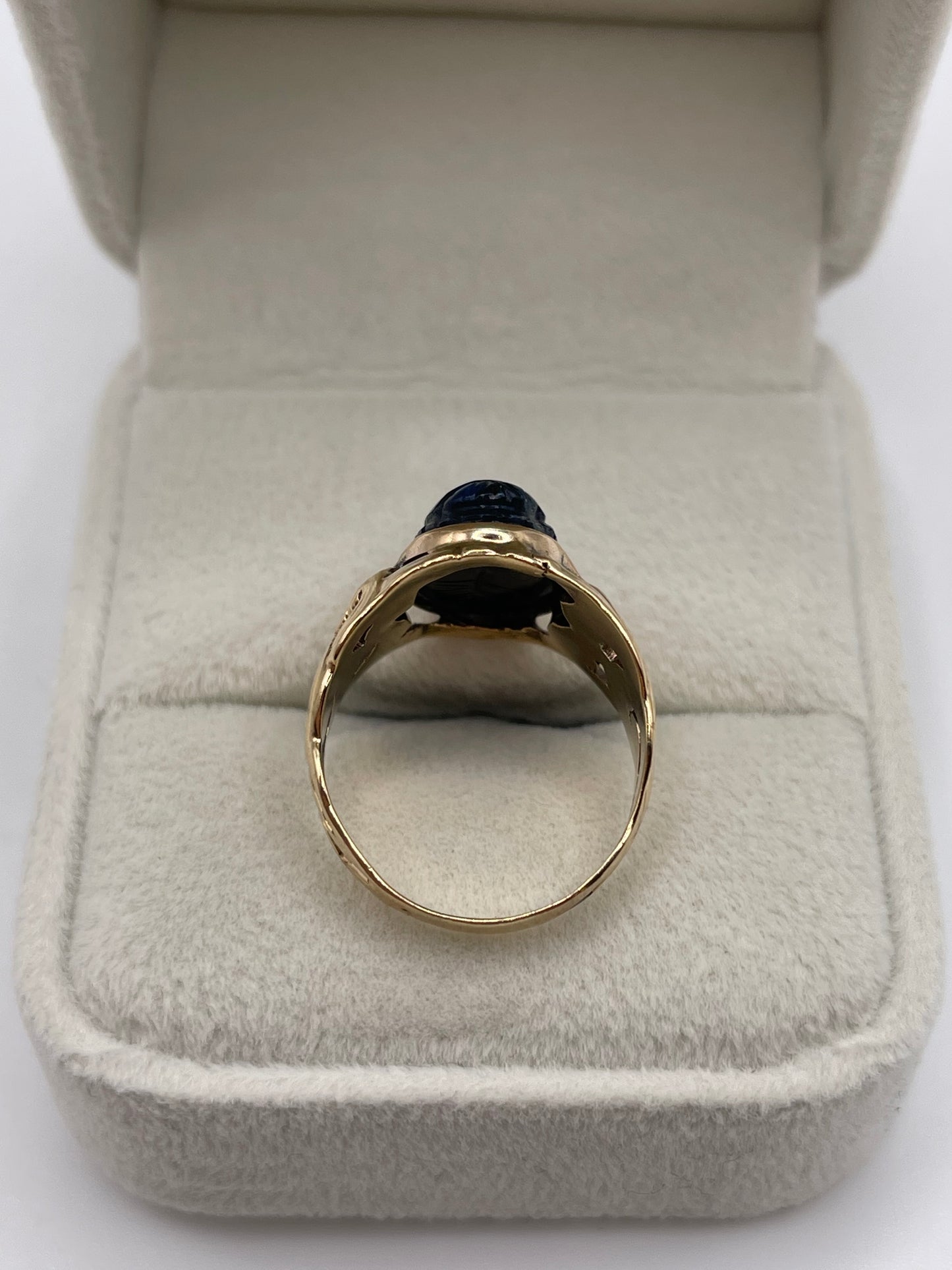 9ct gold gemstone scarab beetle ring