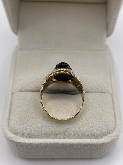 9ct gold gemstone scarab beetle ring