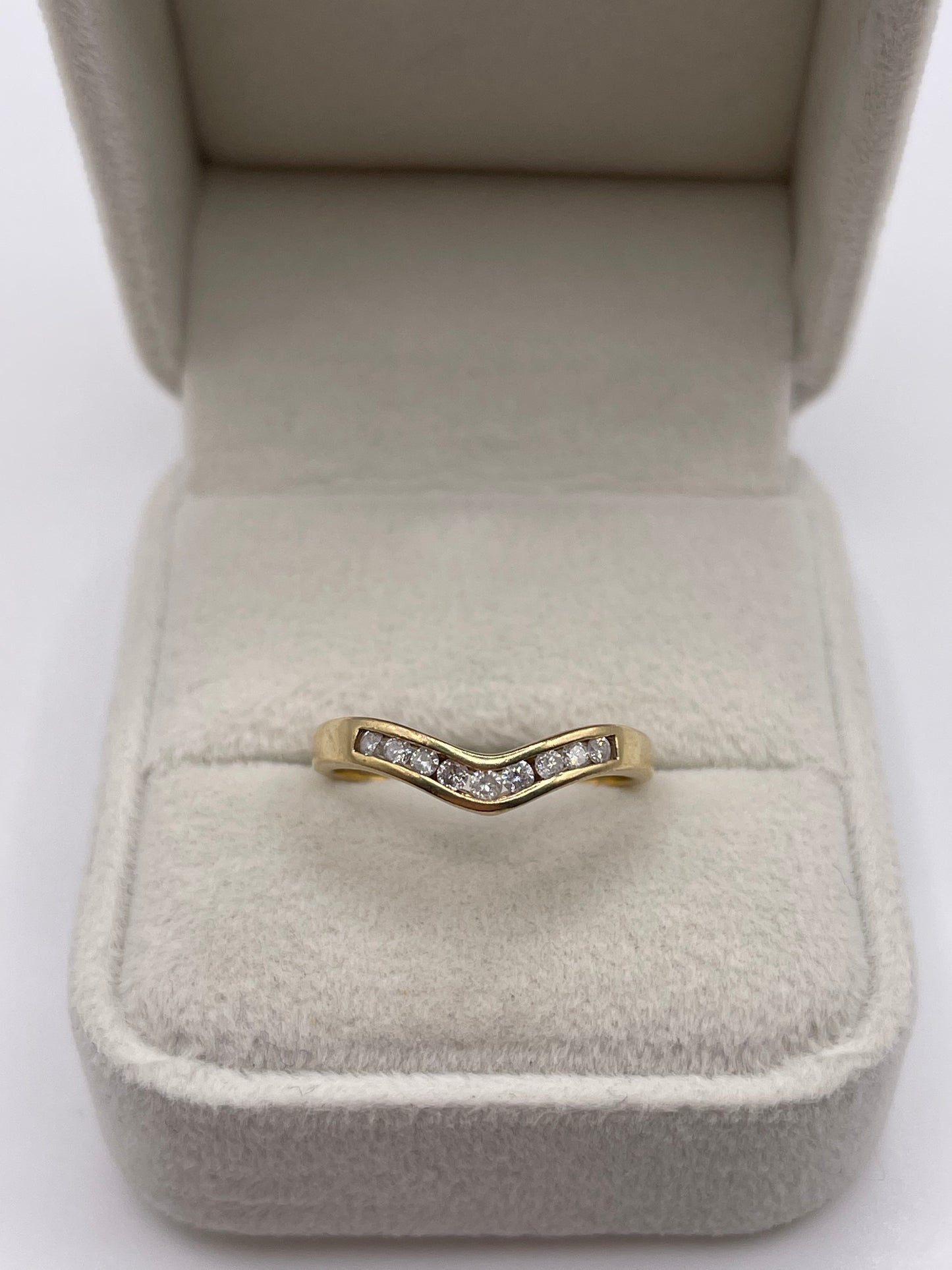 9ct gold diamond wishbone ring