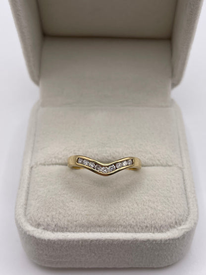9ct gold diamond wishbone ring
