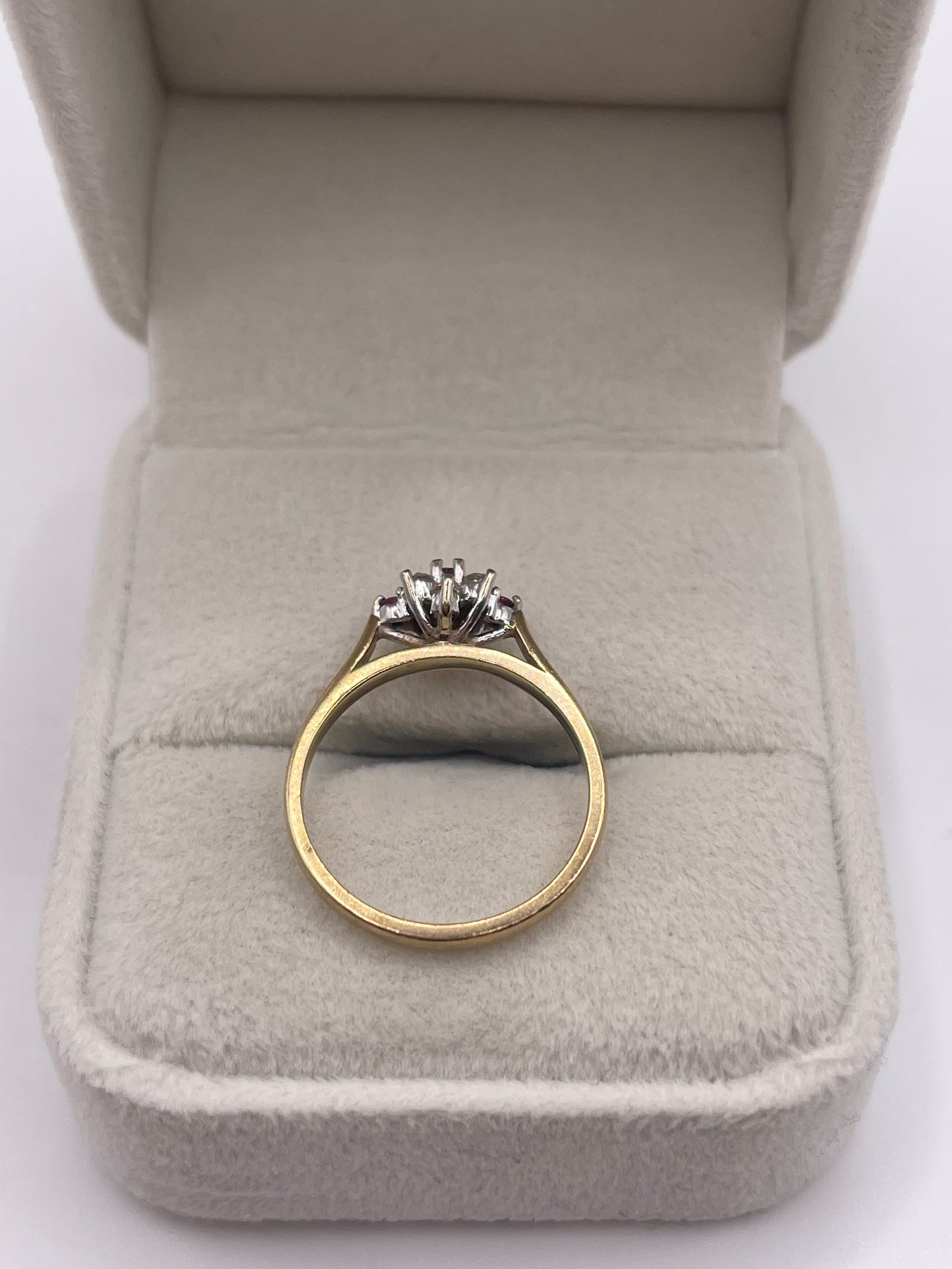 9ct gold ruby and diamond ring