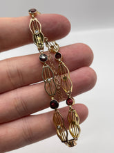 Load image into Gallery viewer, Antique 9ct rose gold garnet and pearl bracelet
