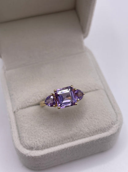 9ct gold amethyst ring
