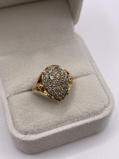 9ct gold alexandrite cluster ring