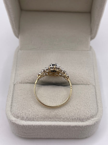 9ct gold sapphire and diamond ring