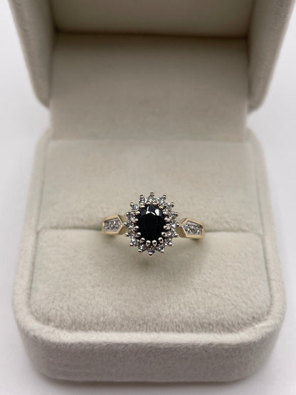 9ct gold sapphire and diamond ring