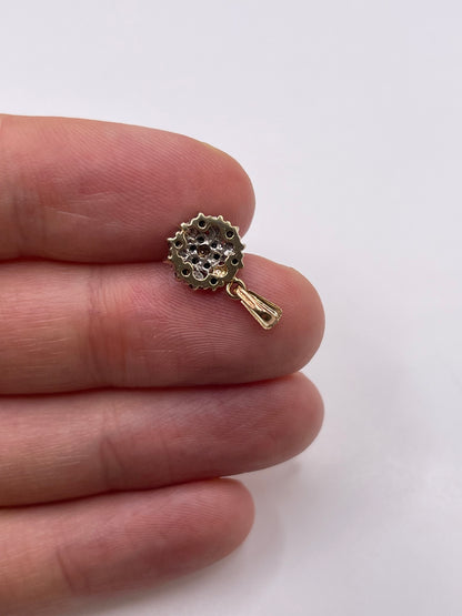 9ct gold sapphire and diamond pendant