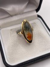 Load image into Gallery viewer, 14ct gold moss agate ring
