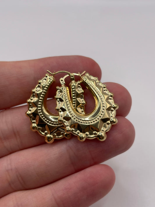 9ct gold creole earrings