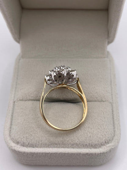 9ct gold 1ct diamond cluster ring