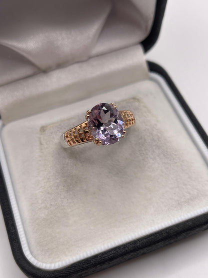 Silver amerhyst ring