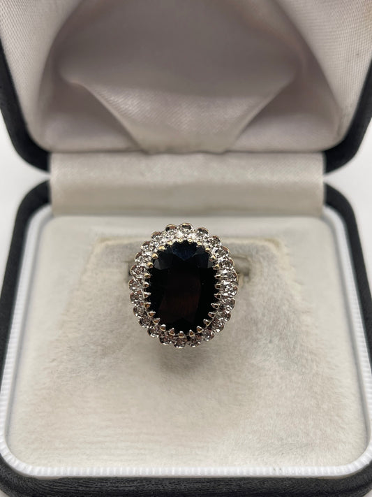 9ct gold sapphire and diamond ring