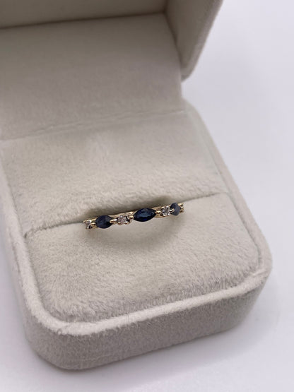 9ct gold sapphire and diamond ring