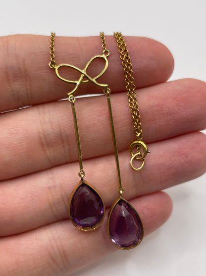 Antique 15ct gold amethyst necklace