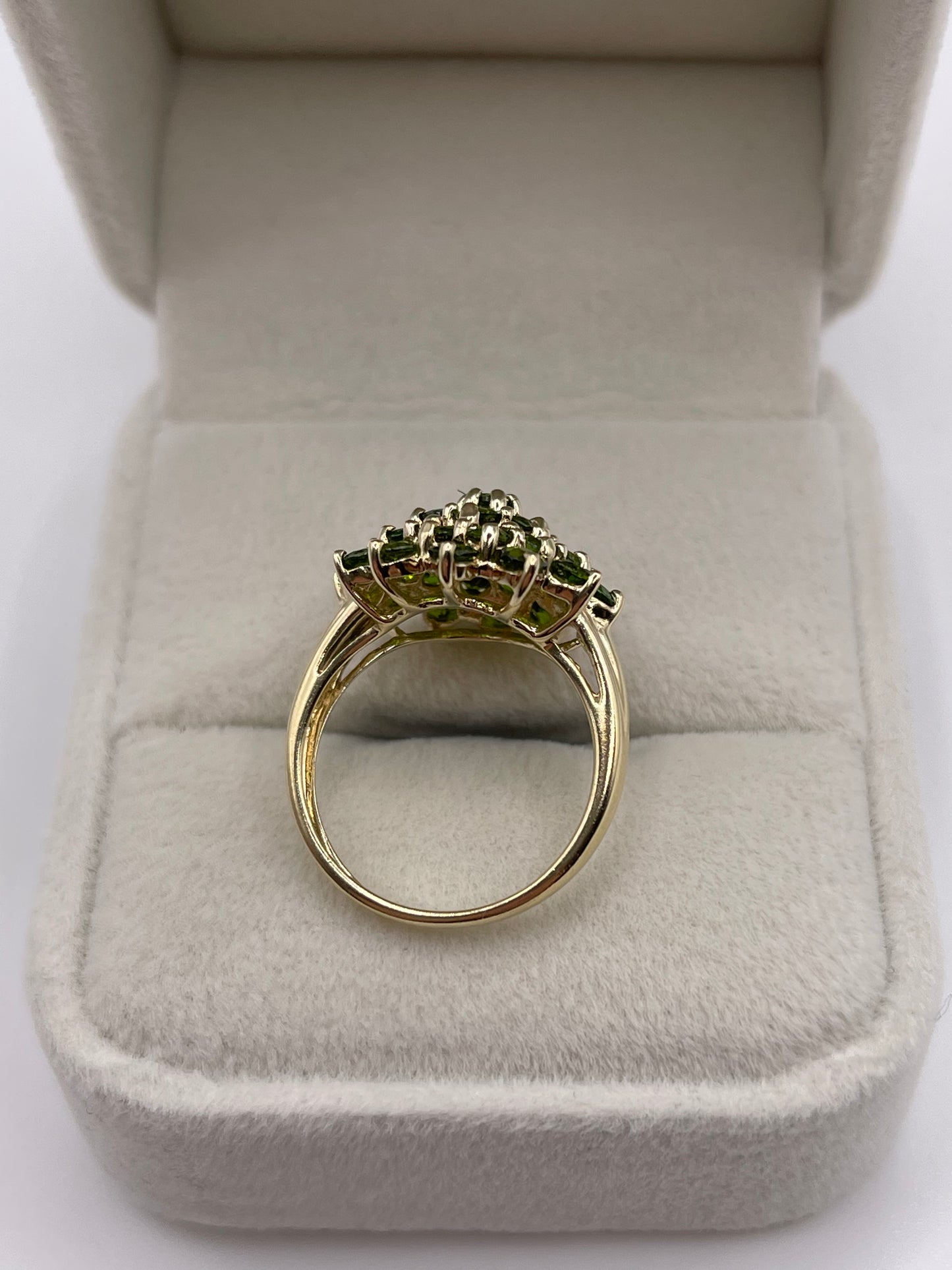 9ct gold diopside cluster ring