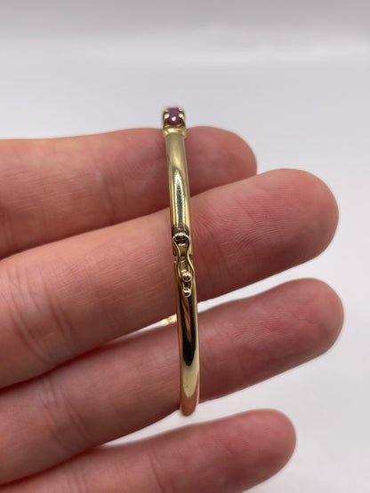 9ct gold ruby and diamond bangle