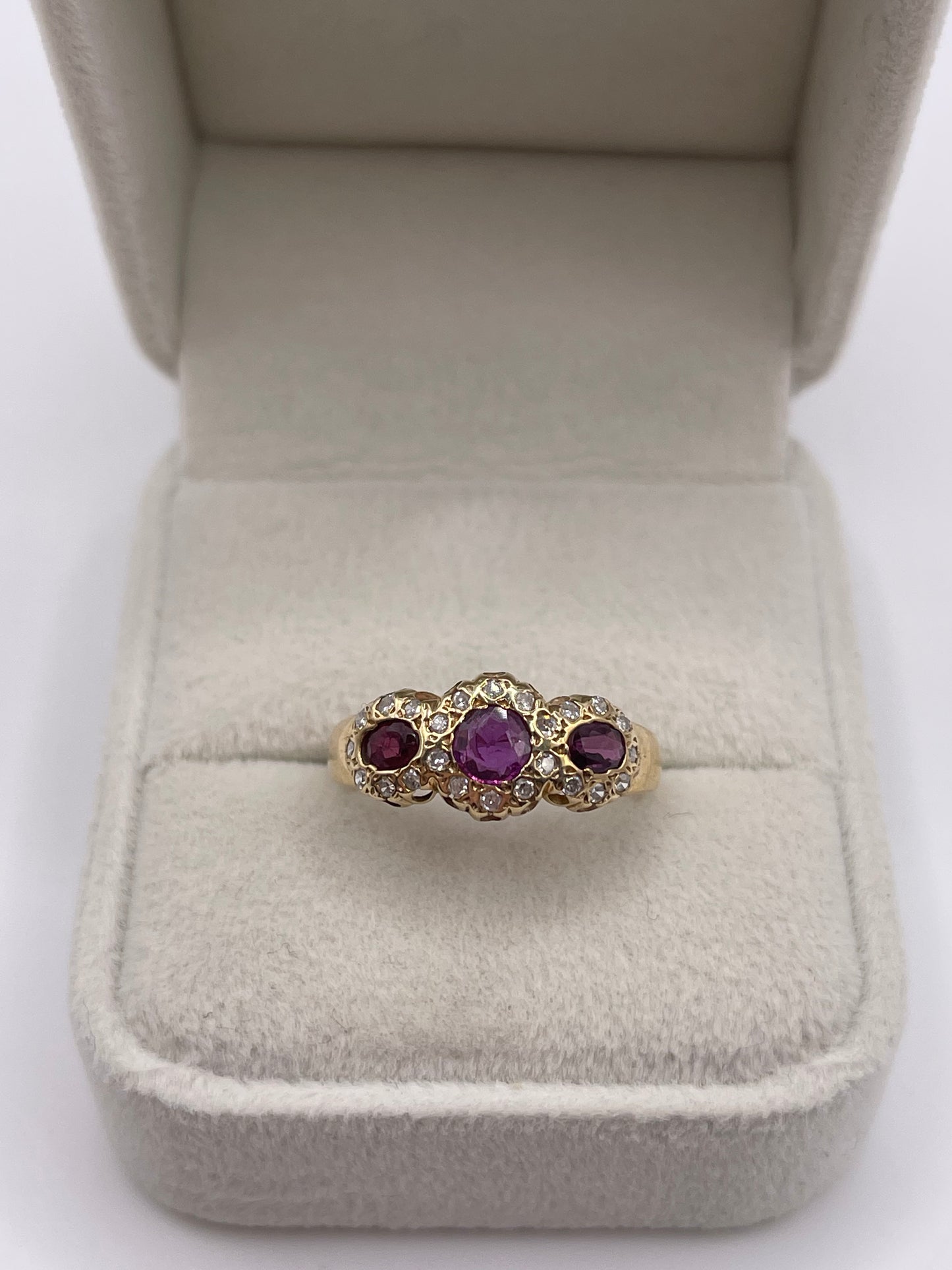9ct gold ruby and diamond ring
