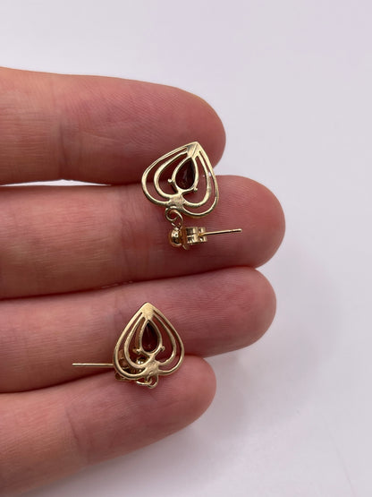 9ct gold garnet earrings