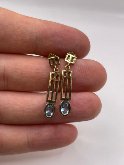 9ct gold topaz earrings
