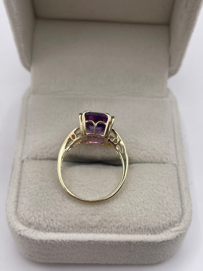 9ct gold amethyst ring