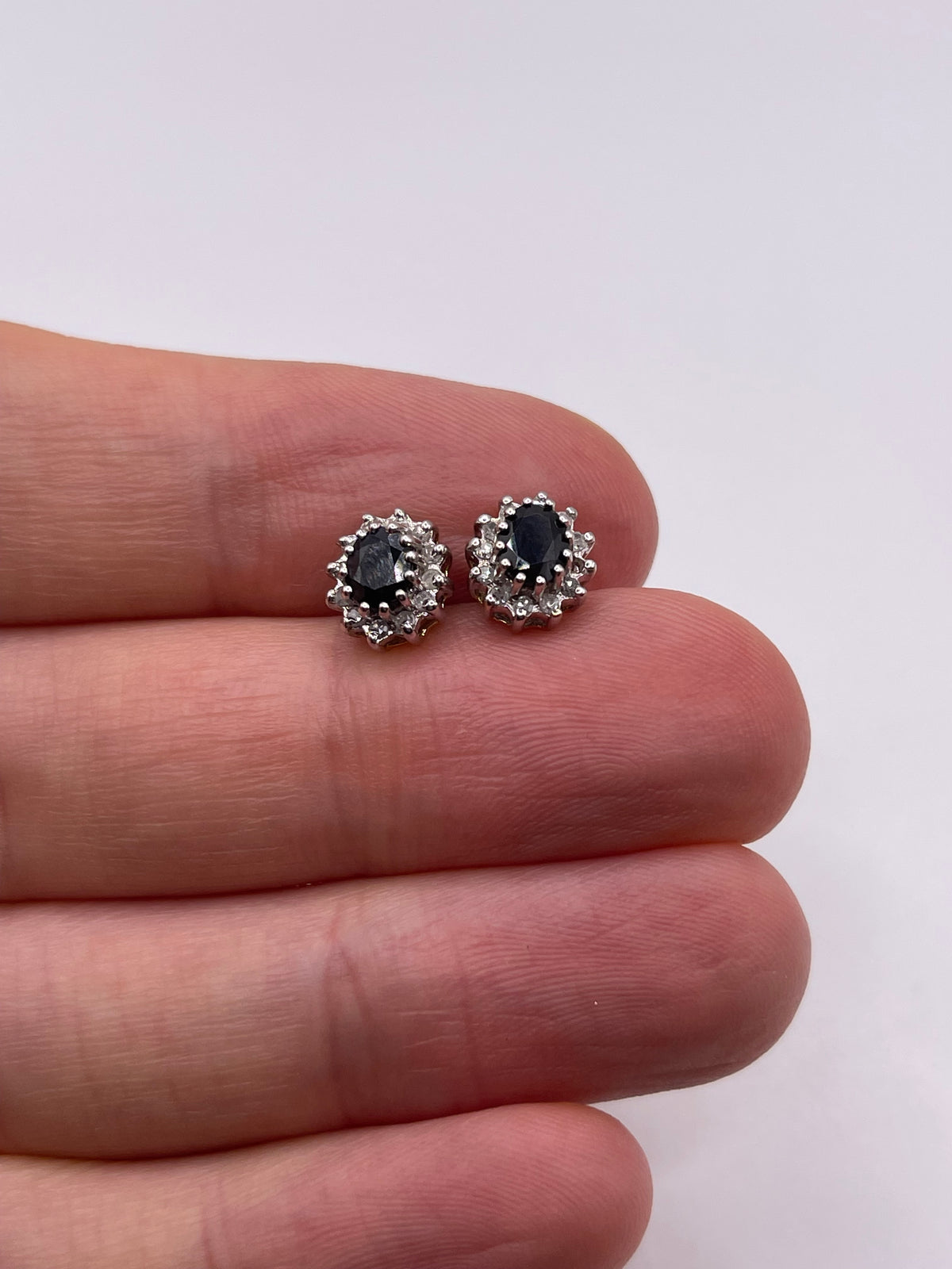 9ct gold sapphire and diamond earrings