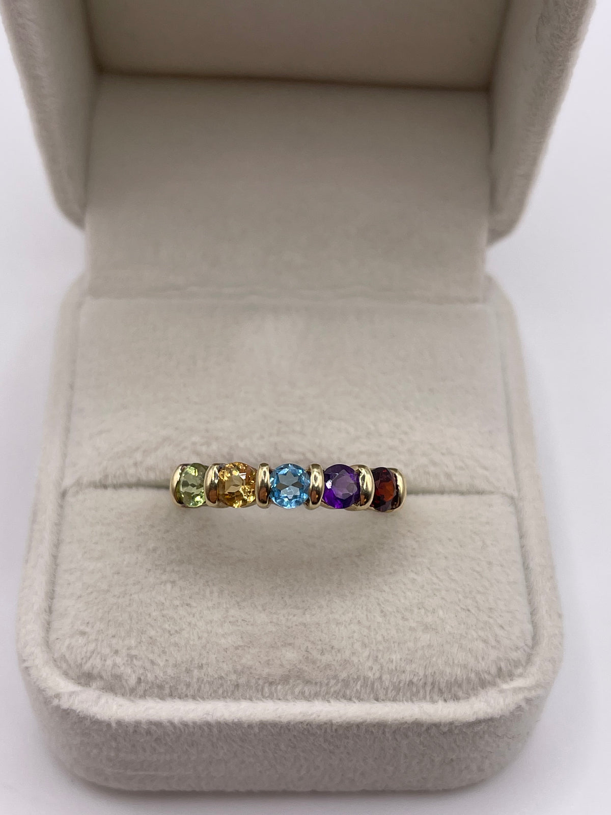 9ct gold multi gemstone ring